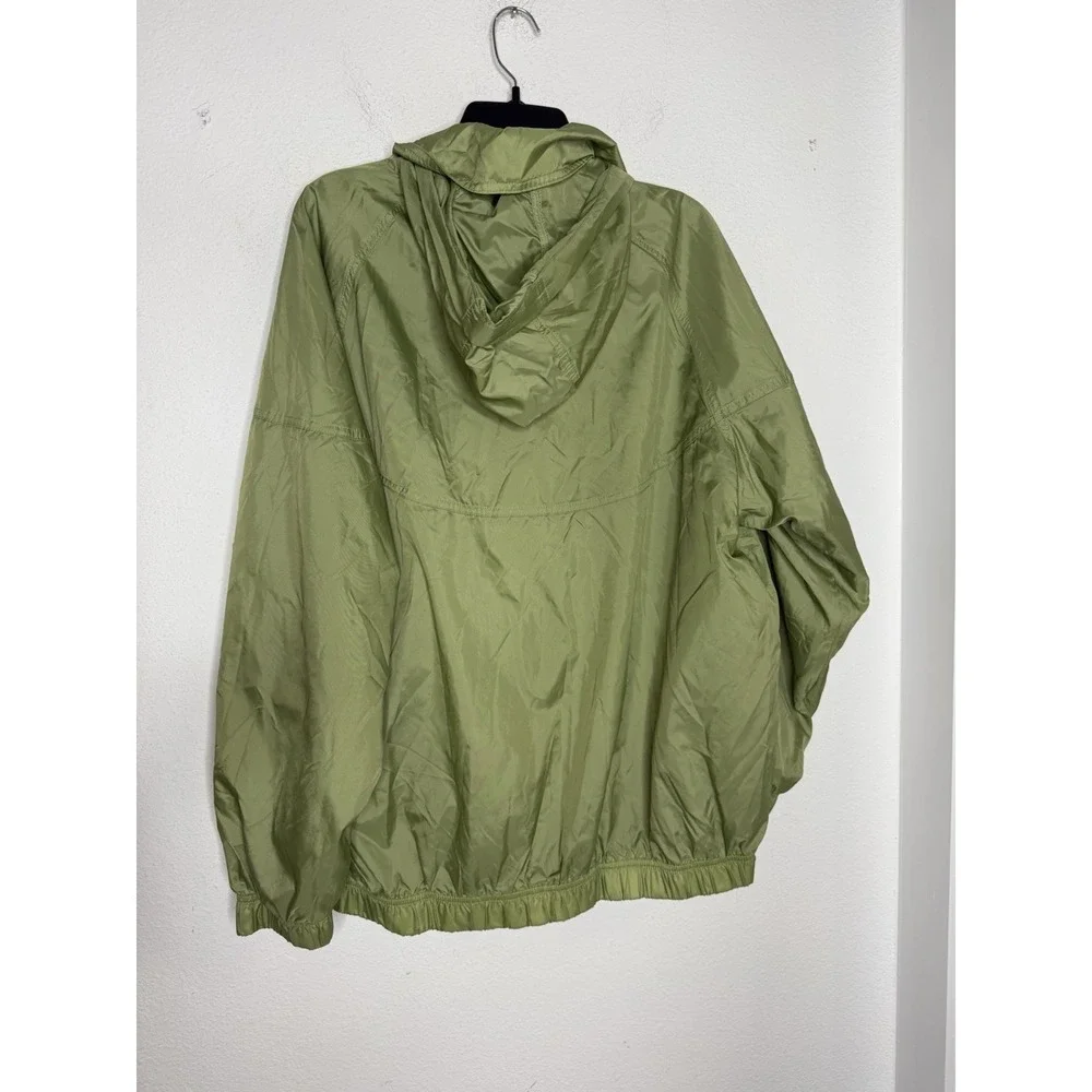 Nike Mens Nike Green Pullover Windbreaker Perf LIned Breathable Hood Size L